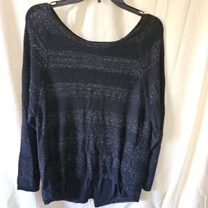 Vintage America Navy and Black Striped Sweater